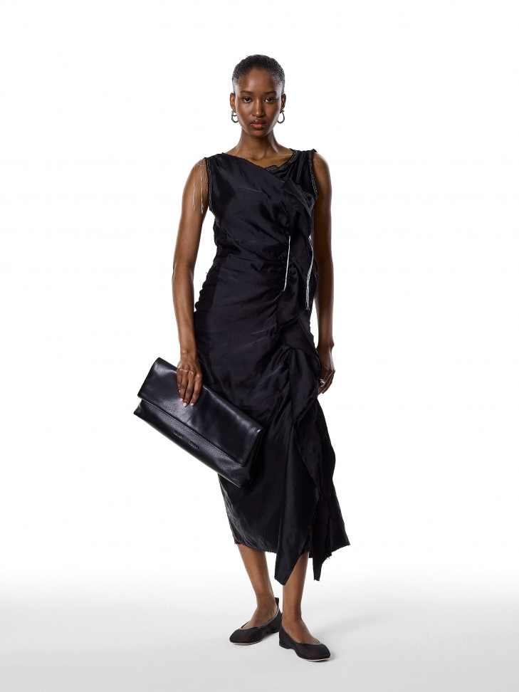 Bailarinas negras de malla con adornos de piel  KS AVRIL