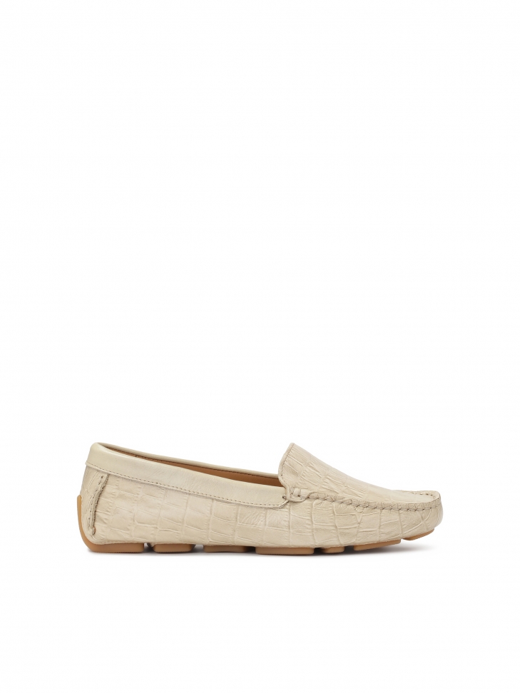 Mocasines de piel repujada beige BREANA