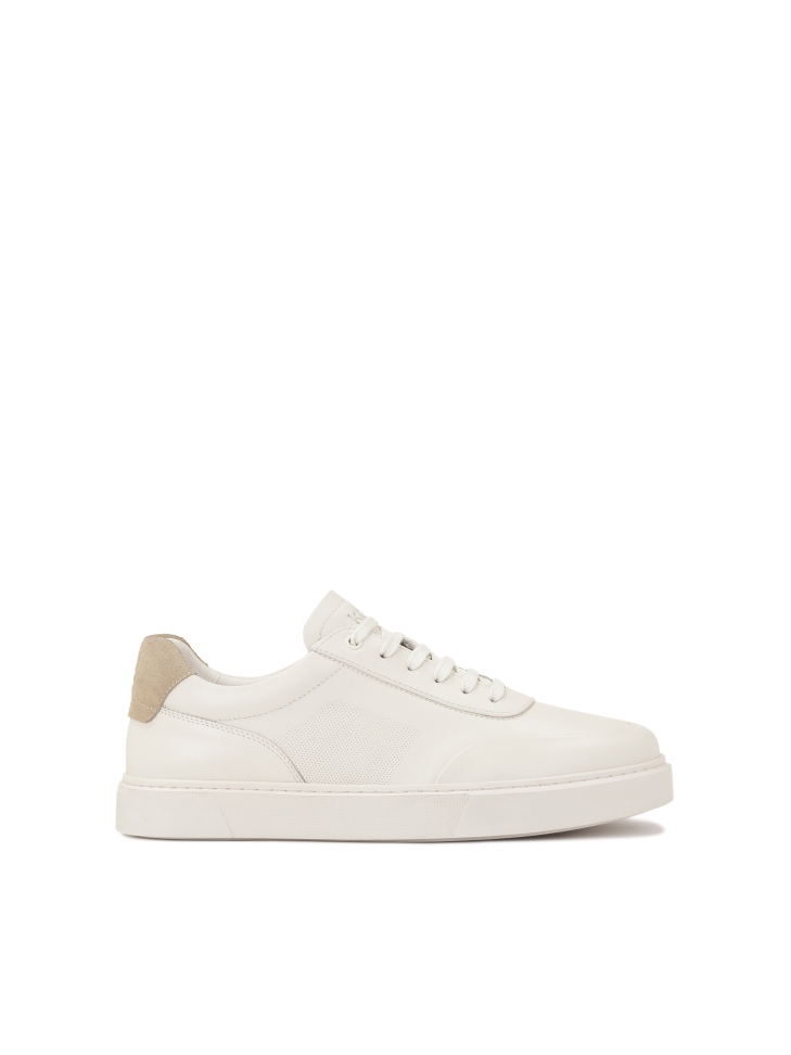 Zapatillas de piel blanca con plantilla beige SILVAN