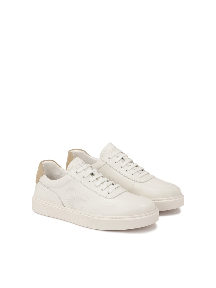 Zapatillas de piel blanca con plantilla beige SILVAN