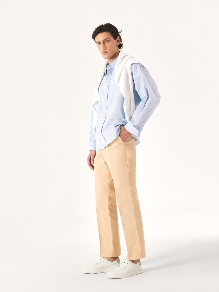 Zapatillas de piel blanca con plantilla beige SILVAN