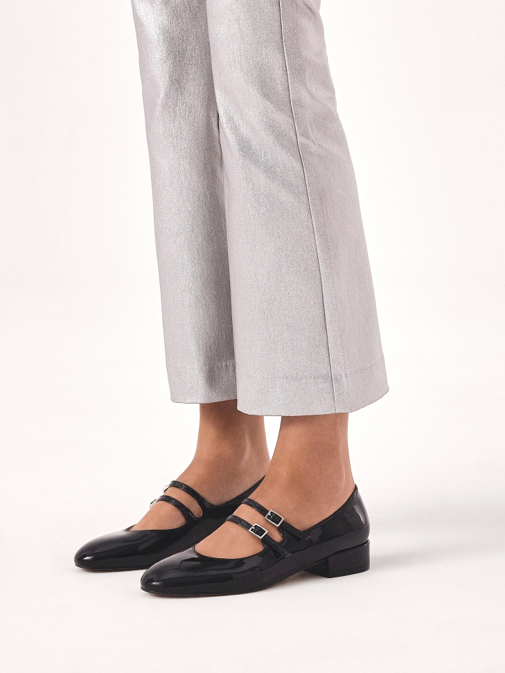 Zapatos Mary Jane negros de charol con dos correas KAJA