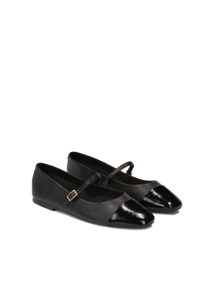 Bailarinas negras con punta de charol SISSI