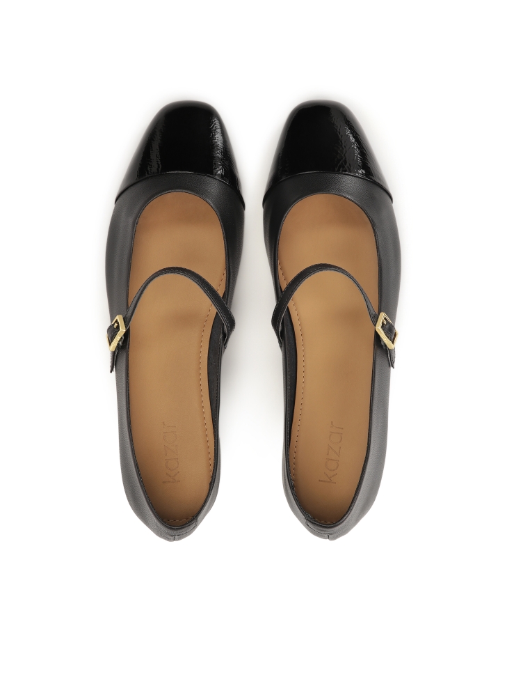 Bailarinas negras con punta de charol SISSI