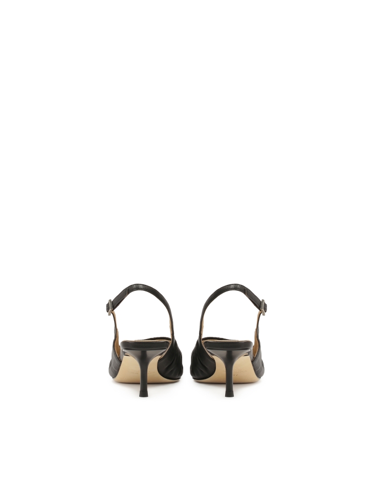 Zapatos de salón negros con volantes en el empeine KS SELENE