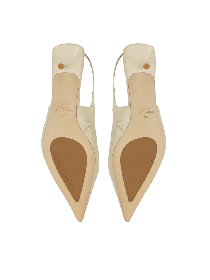 Bombas crema con talón abierto  KS SELENE