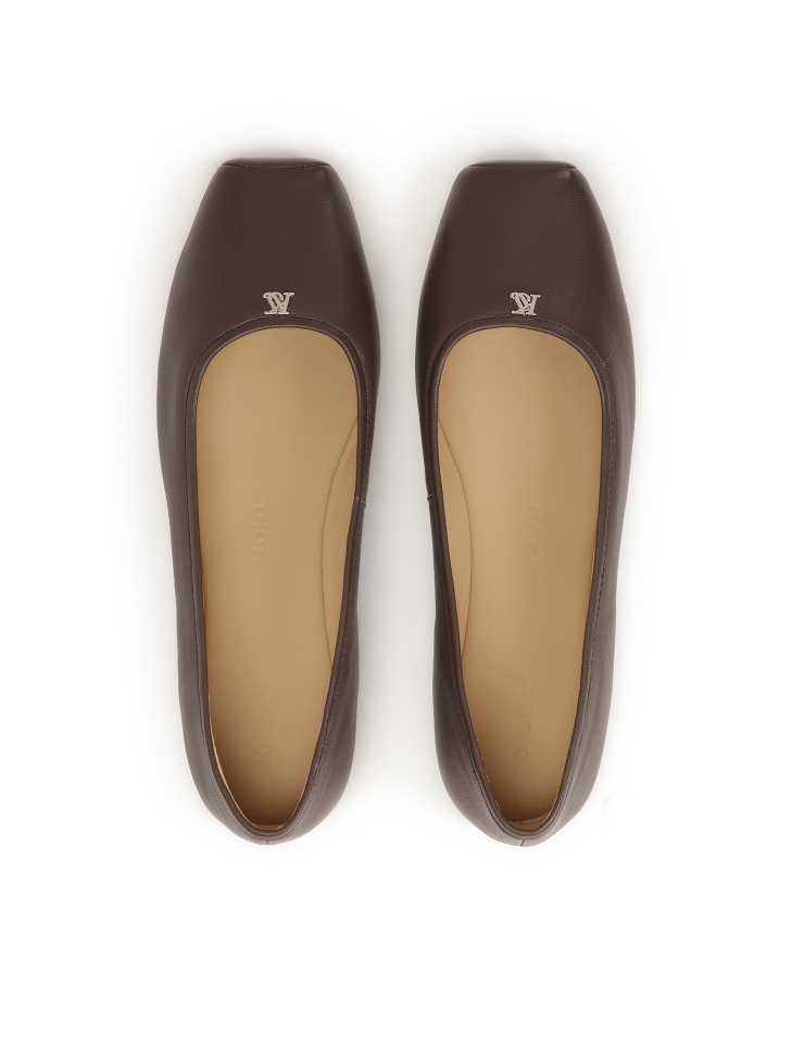 Bailarinas marrón oscuro con nariz cuadrada KS EDMEE