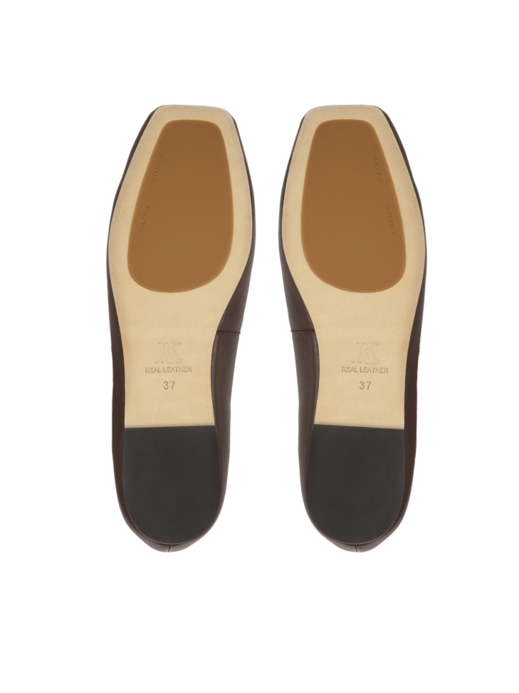 Bailarinas marrón oscuro con nariz cuadrada KS EDMEE