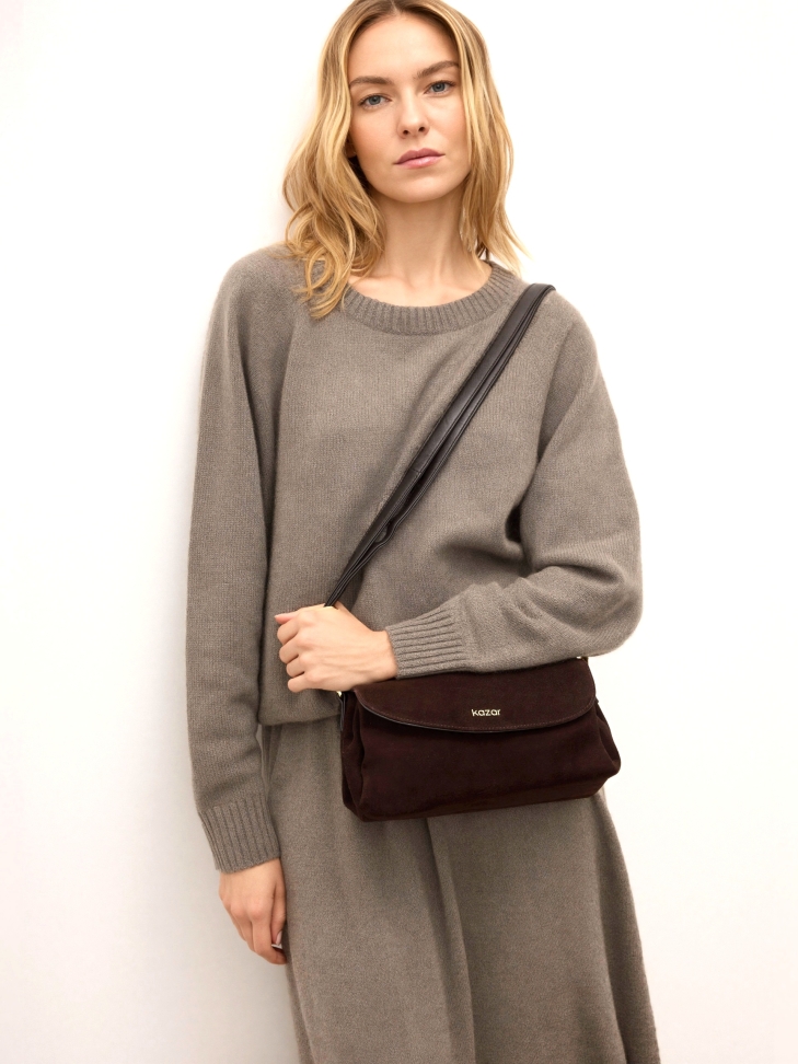 Cartera marrón con solapa ASTRE