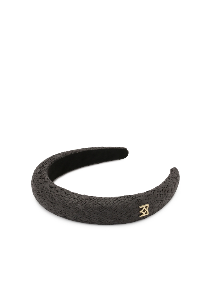 Diadema de paja negra MELIKA