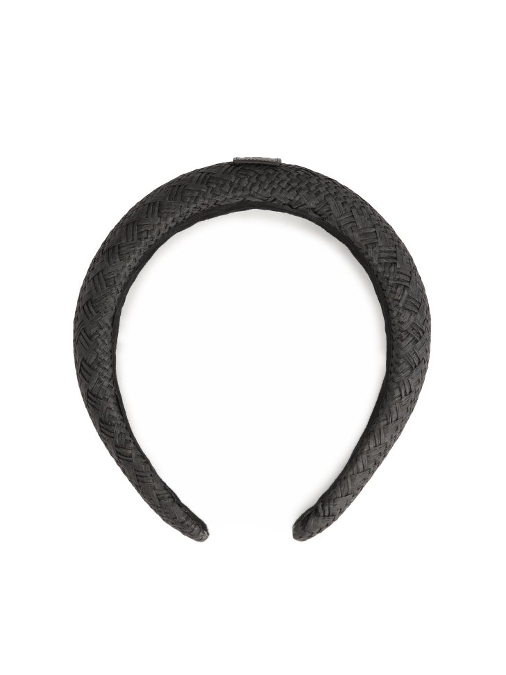 Diadema de paja de papel trenzada negra MOANA