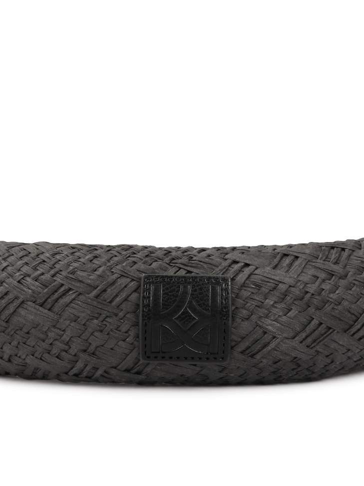 Diadema de paja de papel trenzada negra MOANA