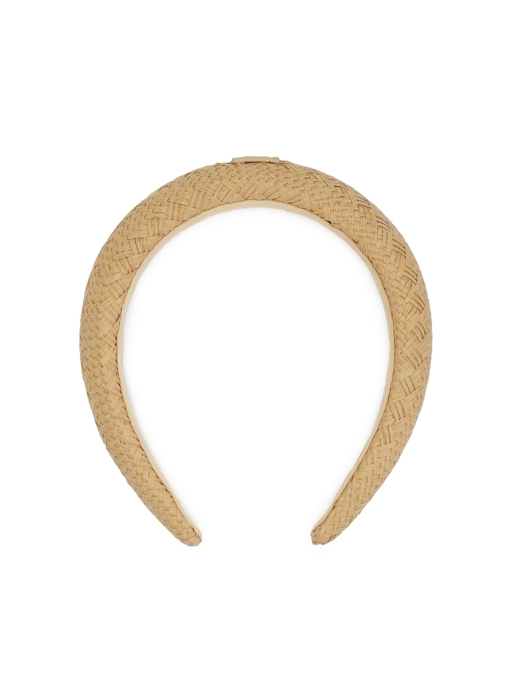 Diadema de paja de papel marrón claro MOANA
