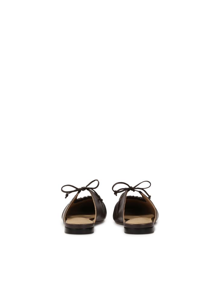 Sandalias marrón oscuro con parte superior arrugada KS LUCITA