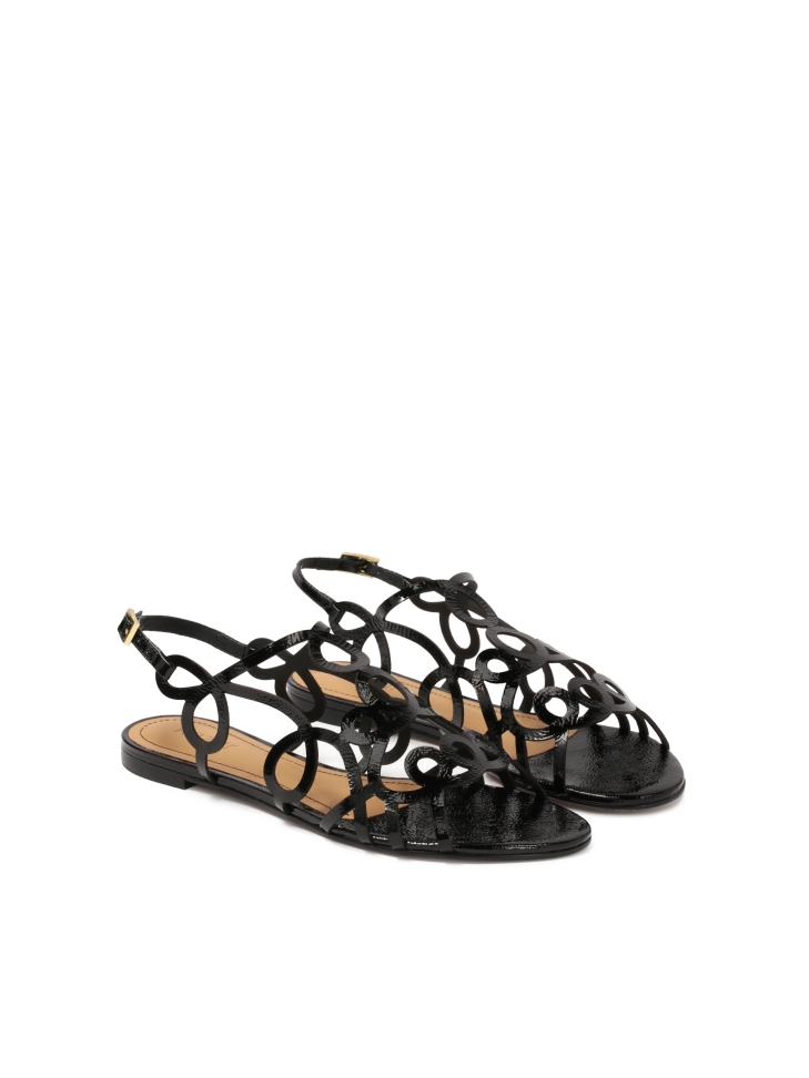 Sandalias negras de suela plana  EMILY