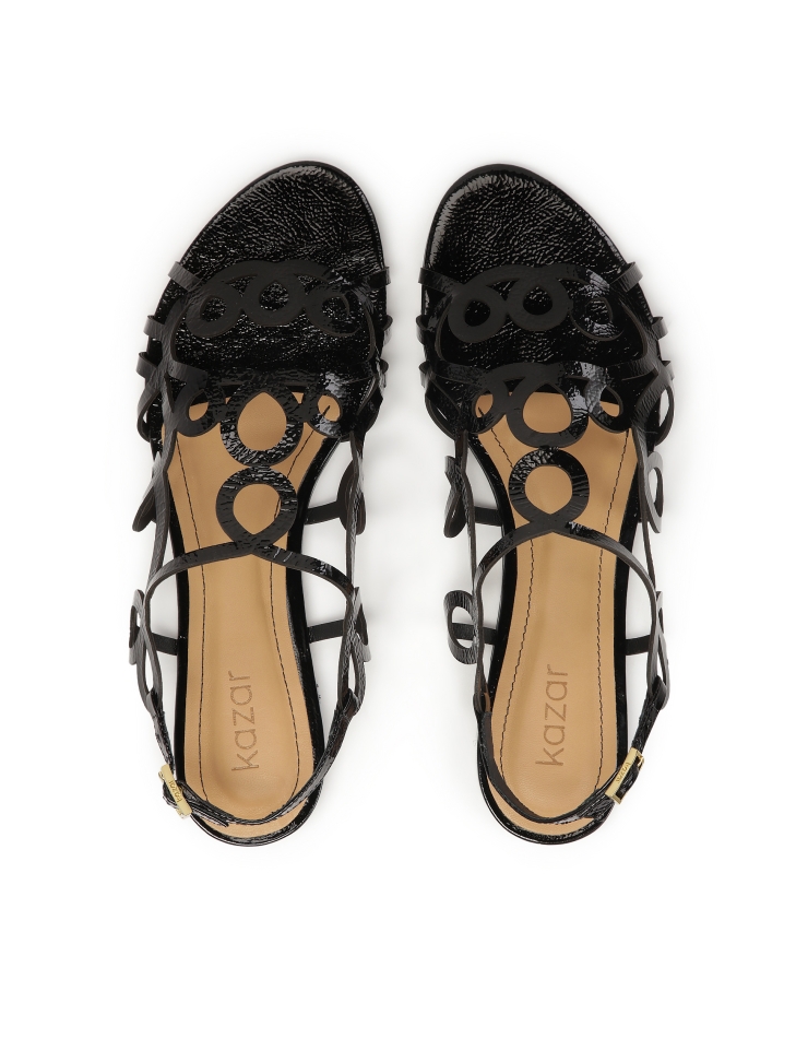 Sandalias negras de suela plana  EMILY