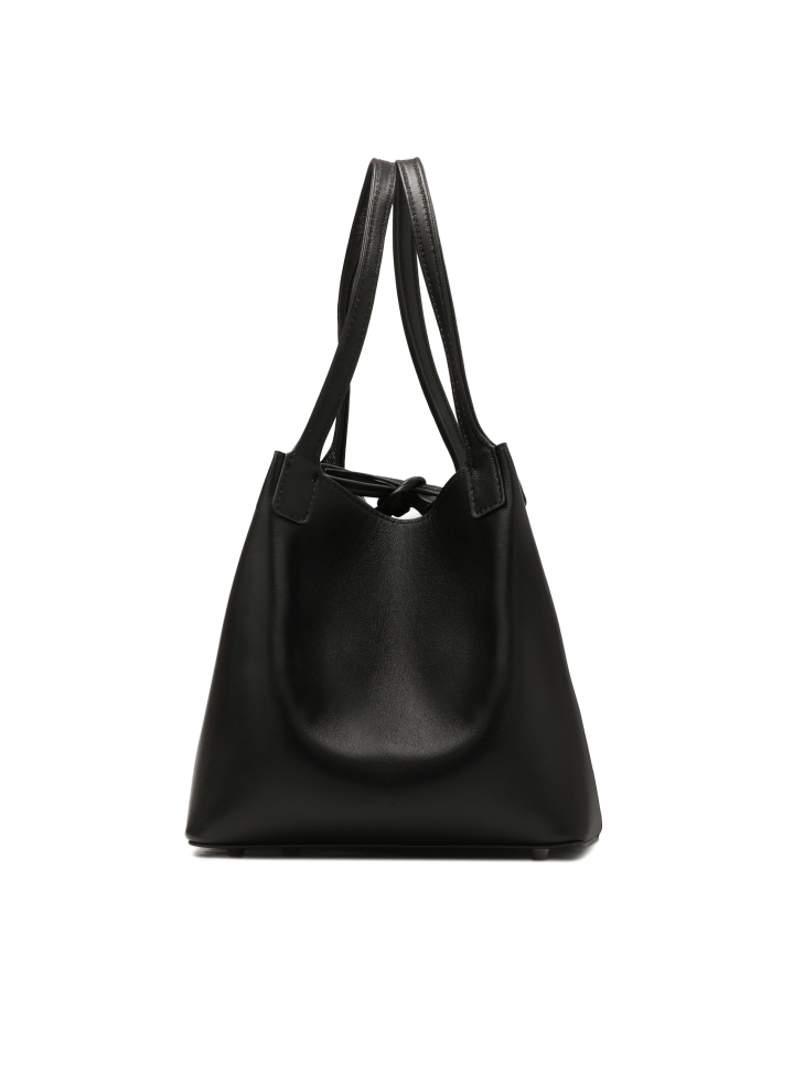 Bolso escalonado de piel suave negra KS VIVIENE