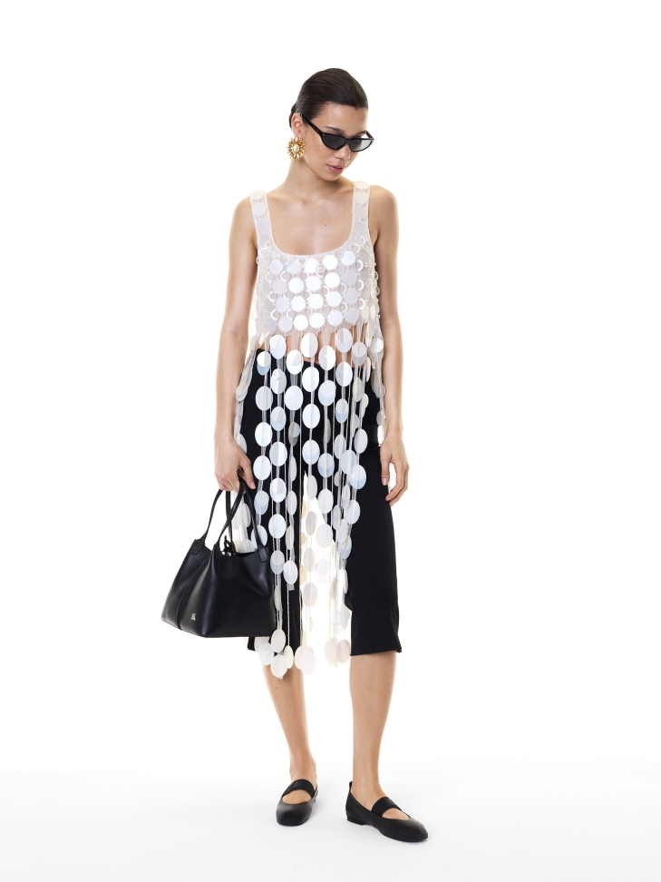 Bolso escalonado de piel suave negra KS VIVIENE