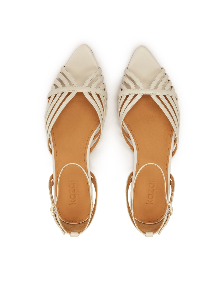 Sandalias planas de piel con puntera alargada CHRISTY