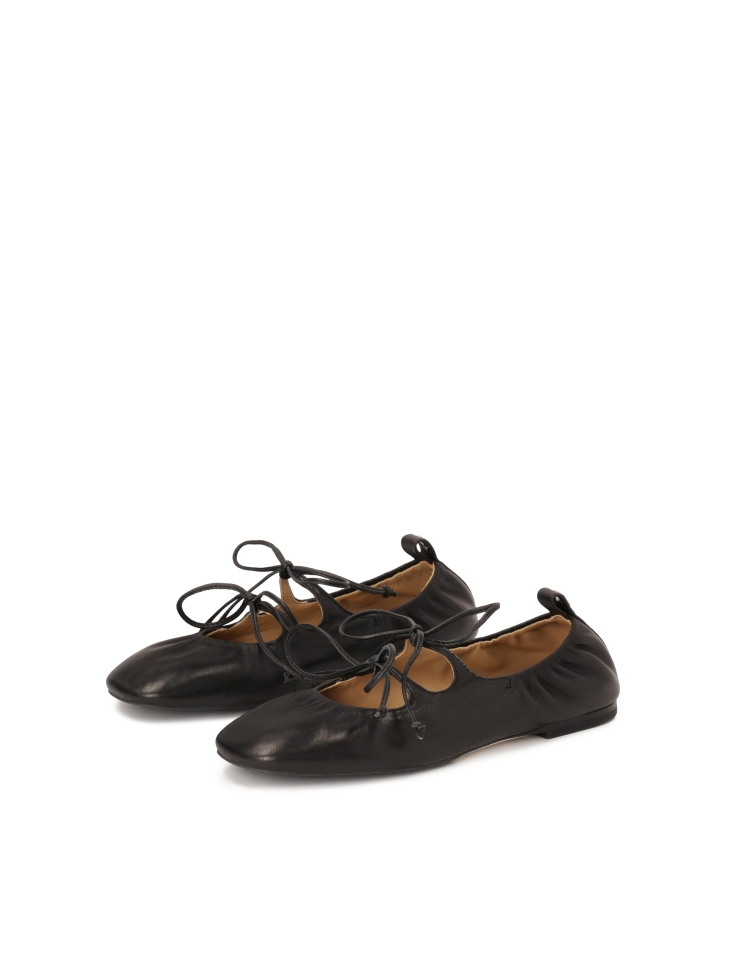 Bailarinas negras atadas con un tanga  KS AVRIL