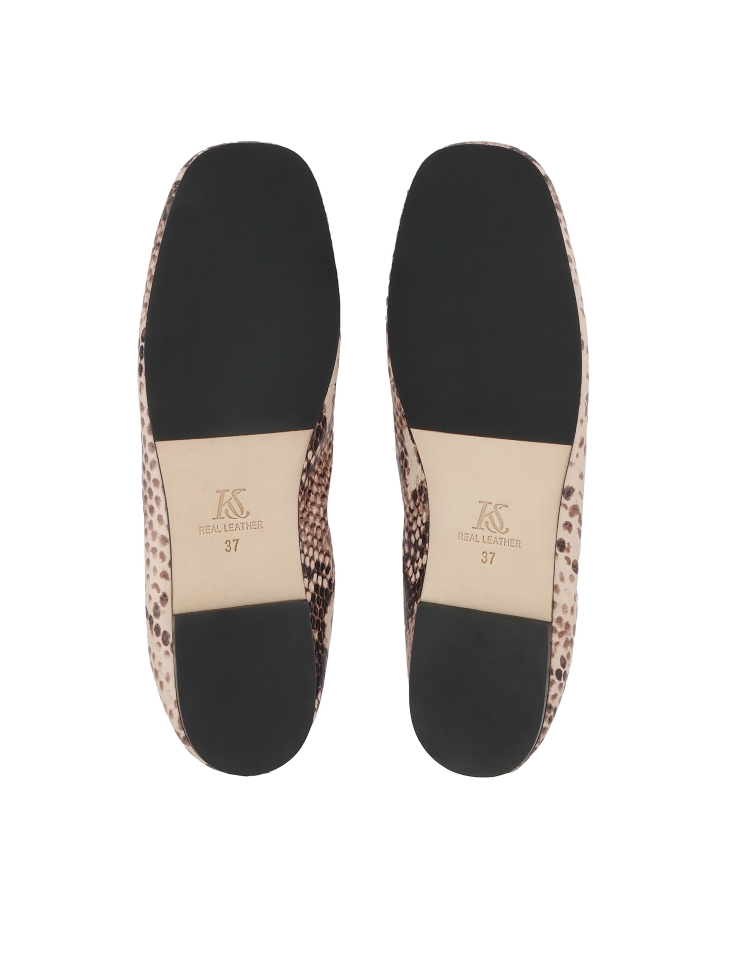 Bailarinas de doble lazo de piel repujada KS AVRIL