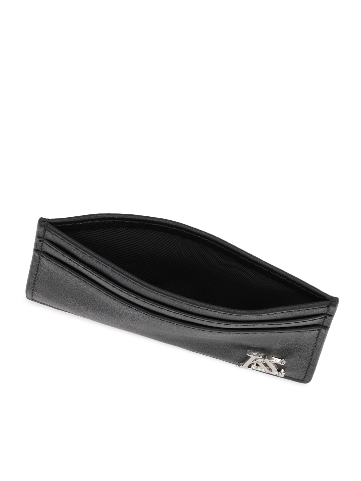 Tarjetero de piel negra con logotipo  KS SEINES