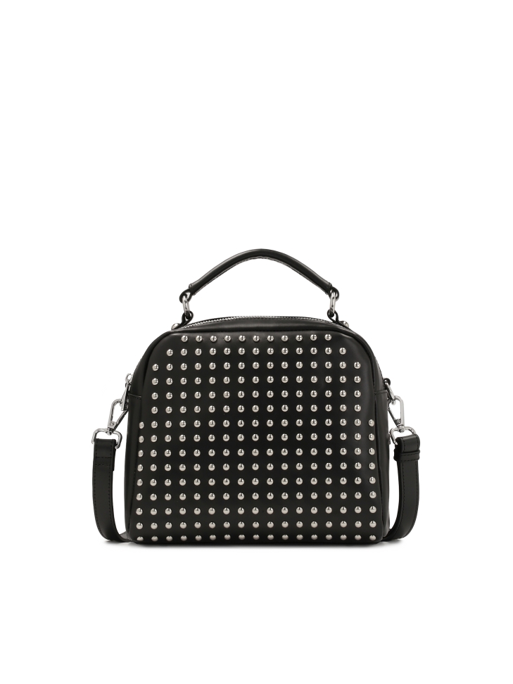 Bolso negro decorado con remaches plateados NASIRA