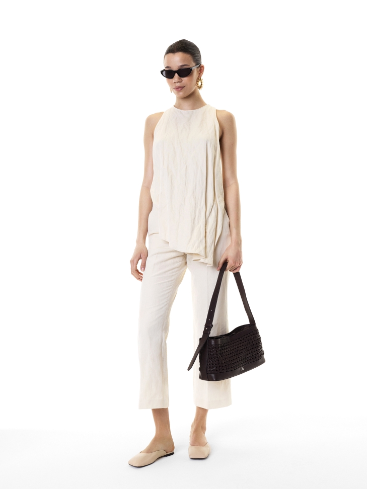 Bolso oblongo marrón trenzado KS JOSLYNE