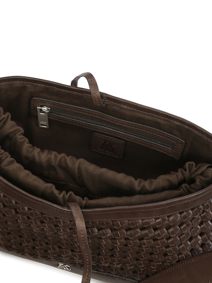 Bolso oblongo marrón trenzado KS JOSLYNE