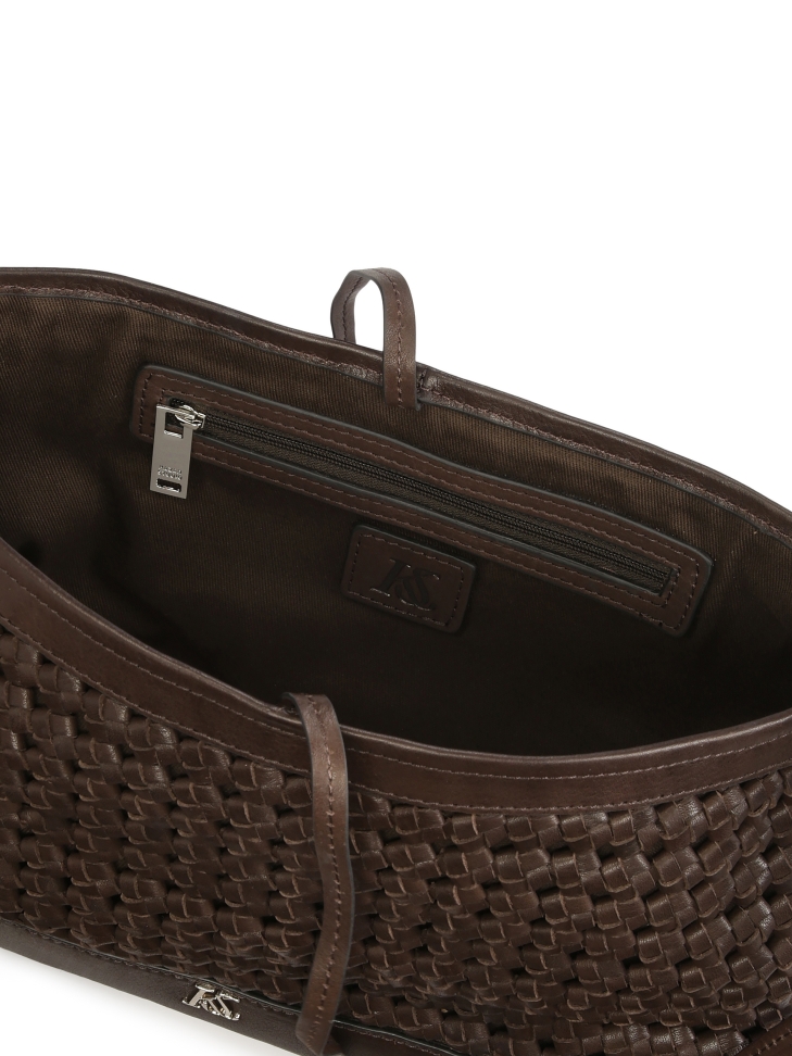 Bolso oblongo marrón trenzado KS JOSLYNE