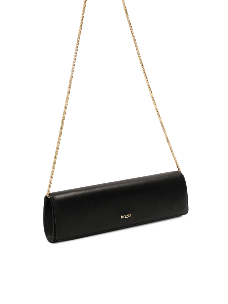 Elegante bolso de mano negro con forma oblonga  VIVIENNE
