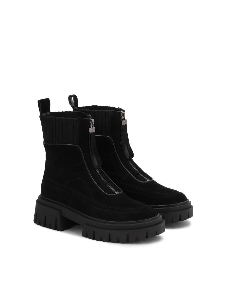 Botas de ante con cremallera en la parte delantera del empeine ELODEA