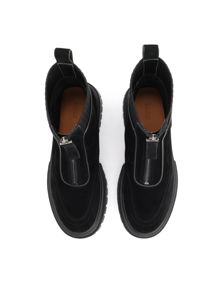 Botas de ante con cremallera en la parte delantera del empeine ELODEA