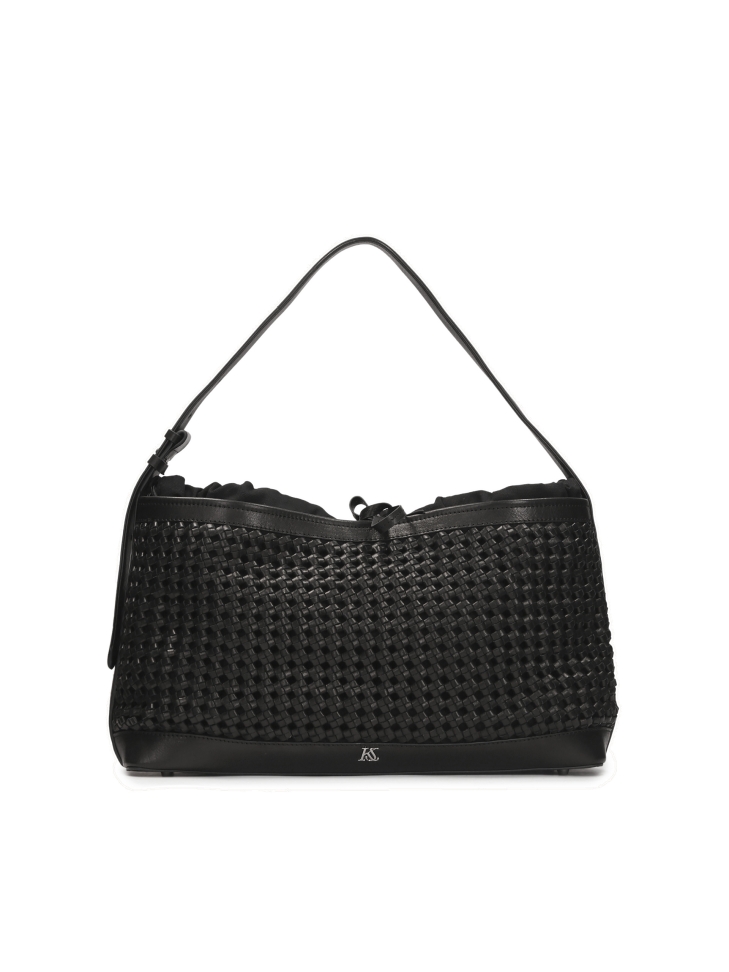 Bolso negro de piel trenzada KS CELENE