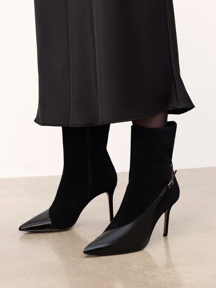 Elegantes botas de ante y charol JACKIE