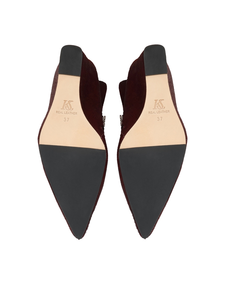 Botas granate con cerdas naturales KS OTYLIE