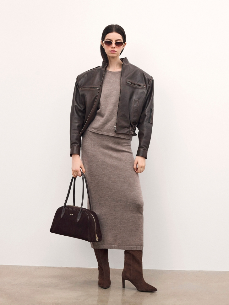 Elegantes botas de ante marrón KAMALA