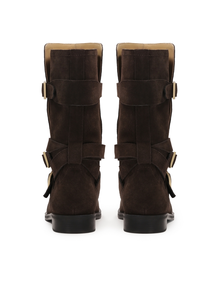 Botas altas moteras marrones PELAGIE