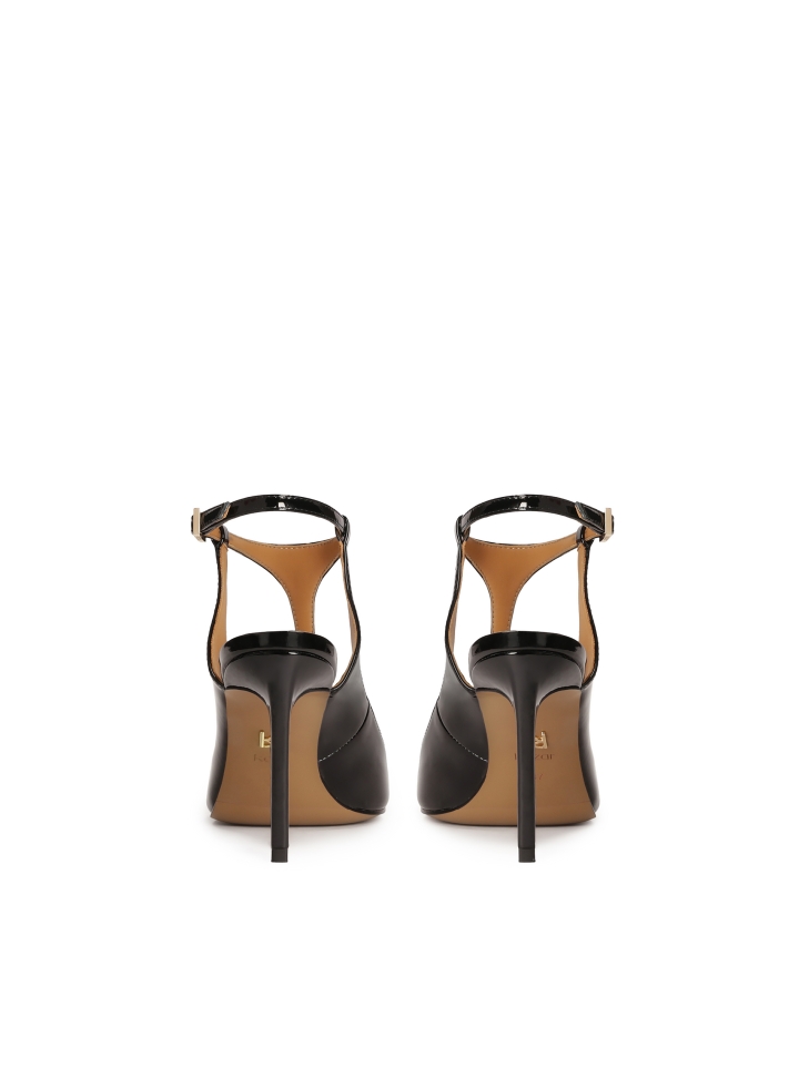 Bombas negras con talón abierto FELICIA