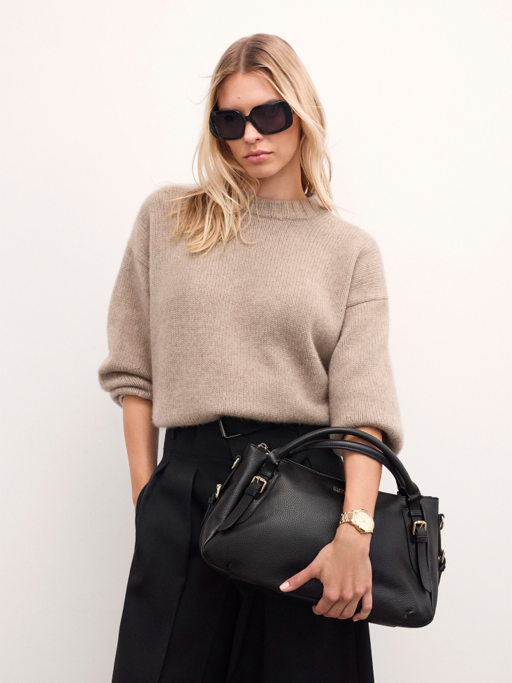 Bolso universal de cuero negro ELEONORE