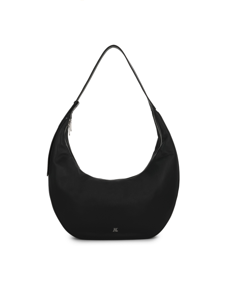 Bolso de cuero negro con forma de cuerno KS CIRELLE