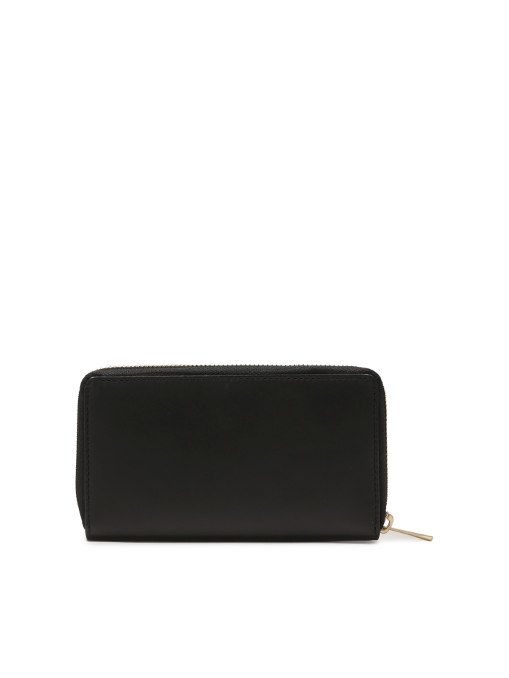 Cartera de piel negra con cremallera KAIRIS