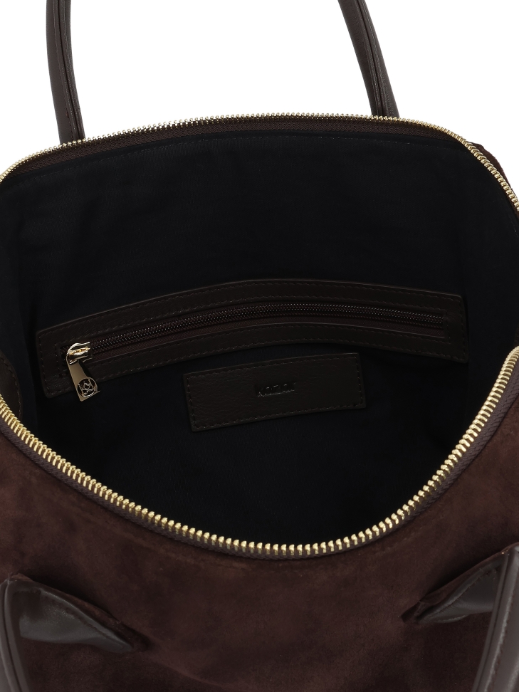 Tote de ante marrón con forma suave AVIELLE