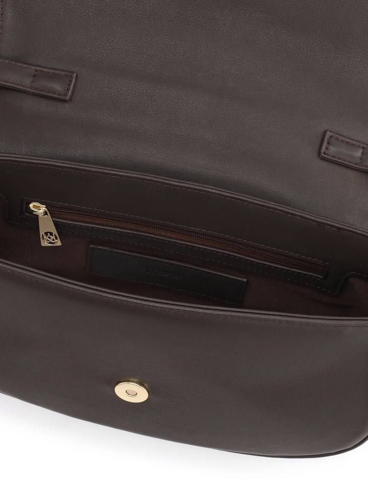 Bolso rígido marrón con bandolera NALYA