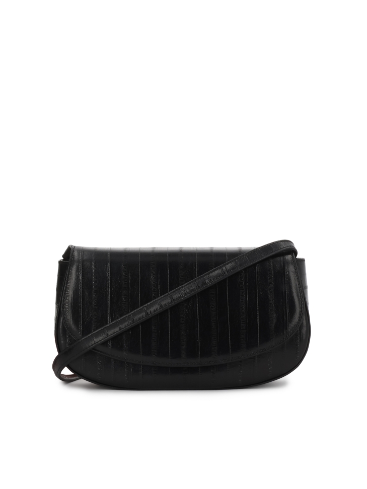 Bolso rígido negro con un estampado único NALYA