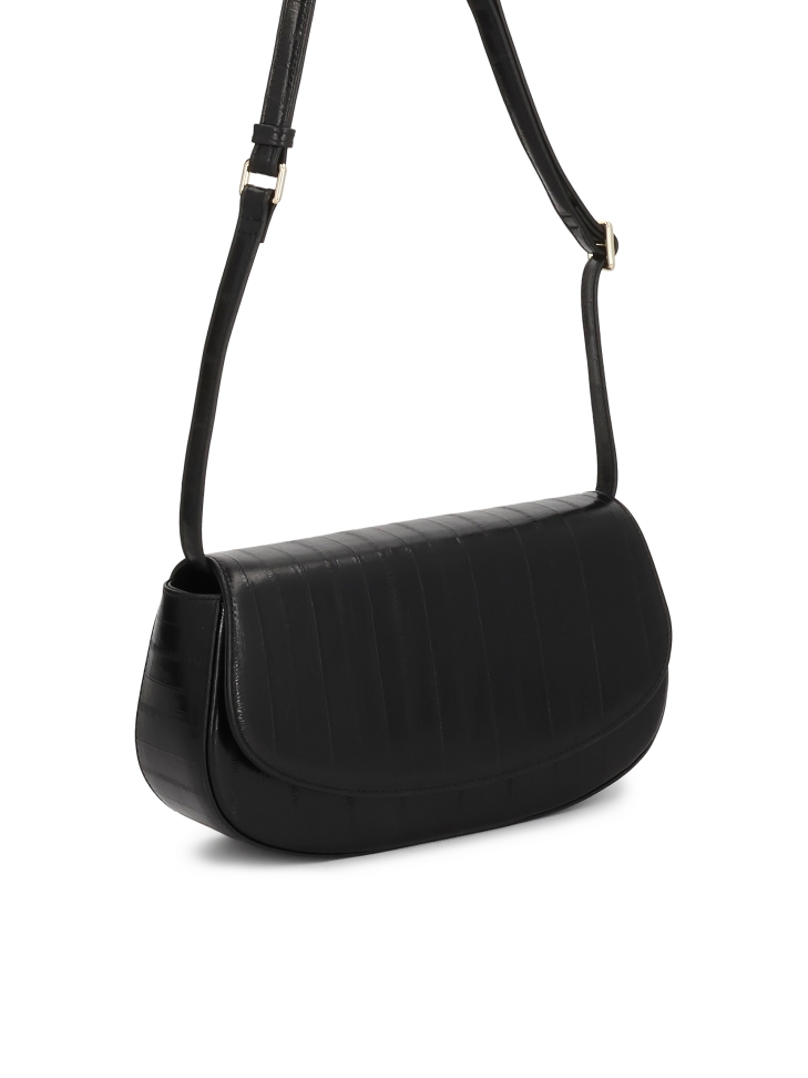 Bolso rígido negro con un estampado único NALYA