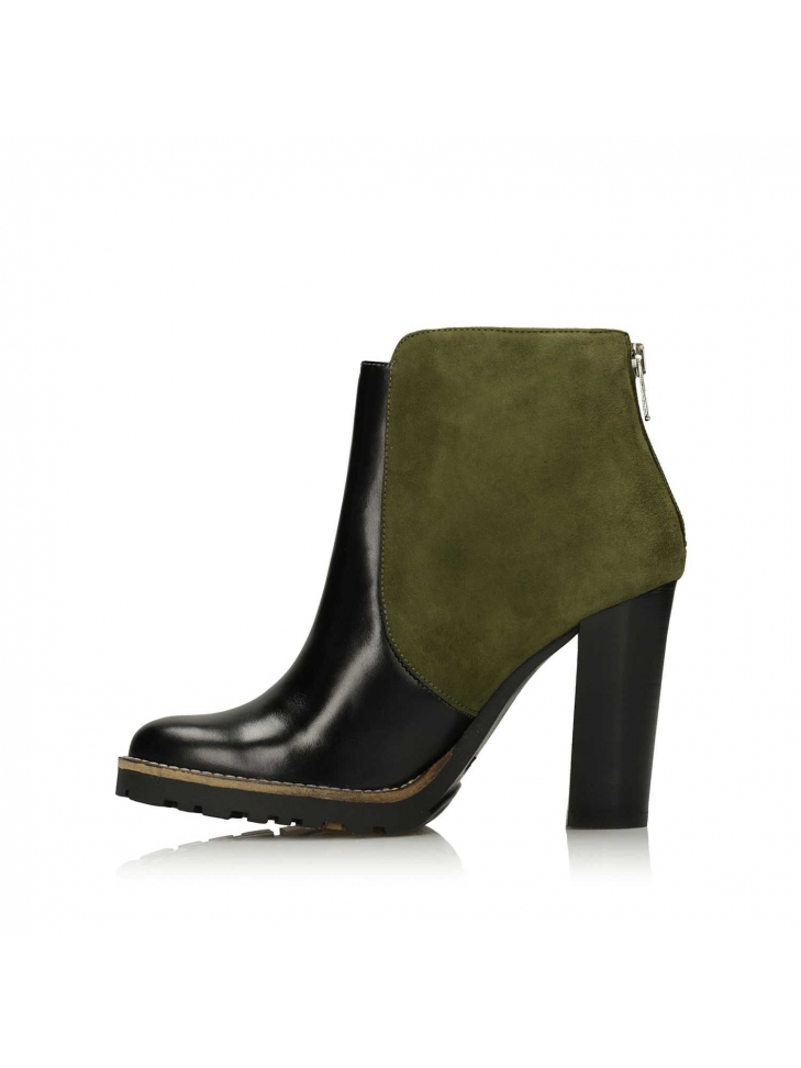 Botines de señora negros y verdes LARYSA